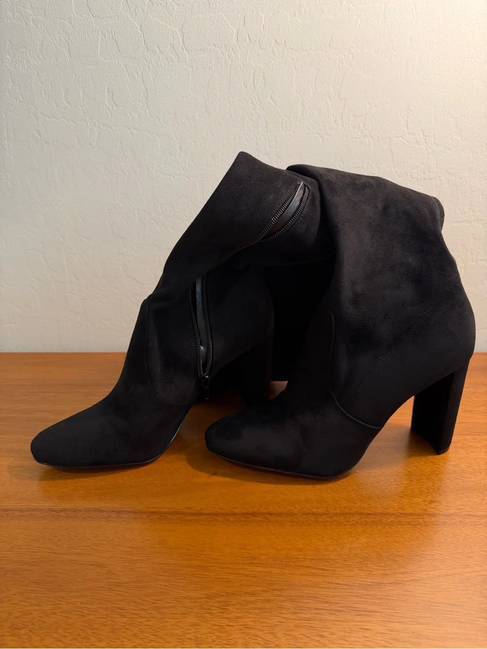 Aldo Suede Black Thigh High Boots